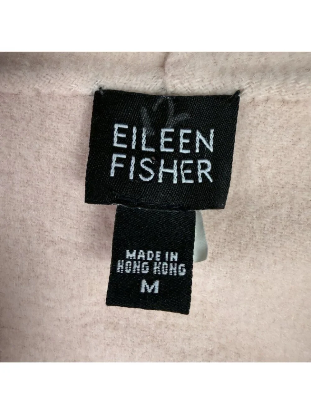 Eileen Fisher Wool Cashmere Open Front Jacket Womens M Blush Pink Blazer